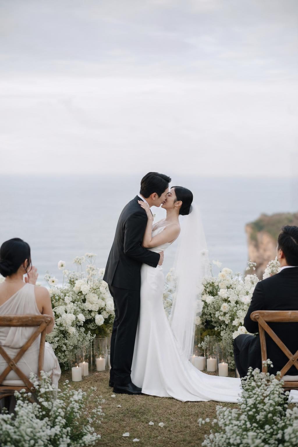 Classic intimate wedding couple