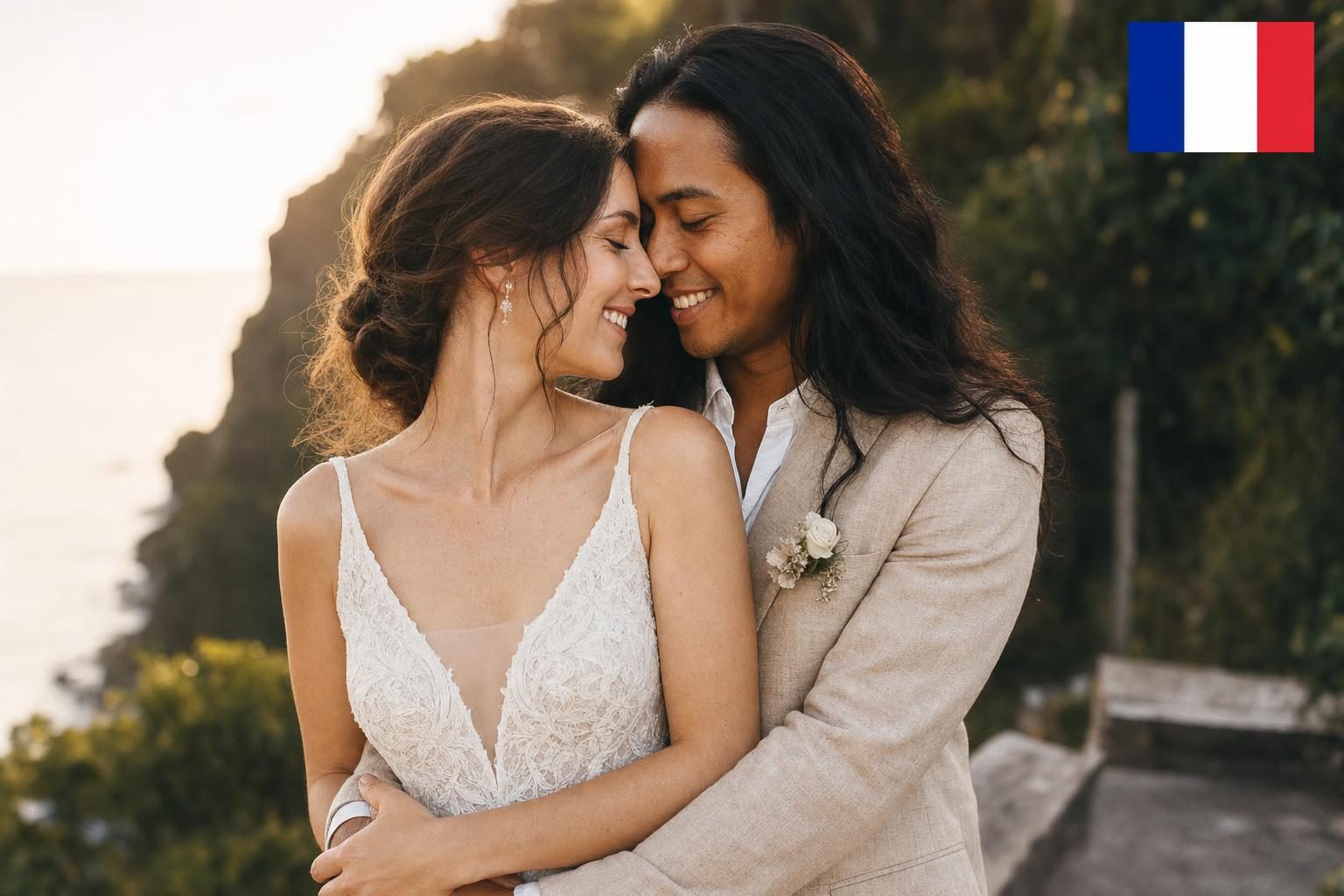 An French and Indonesian couple at their Bali wedding