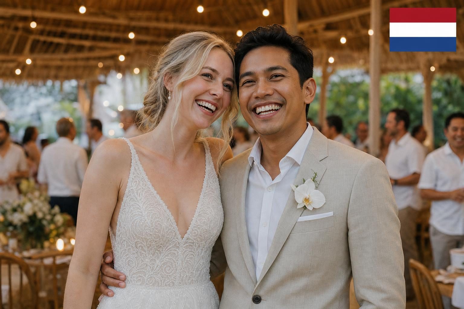 An Dutch and Indonesian couple at their Bali wedding