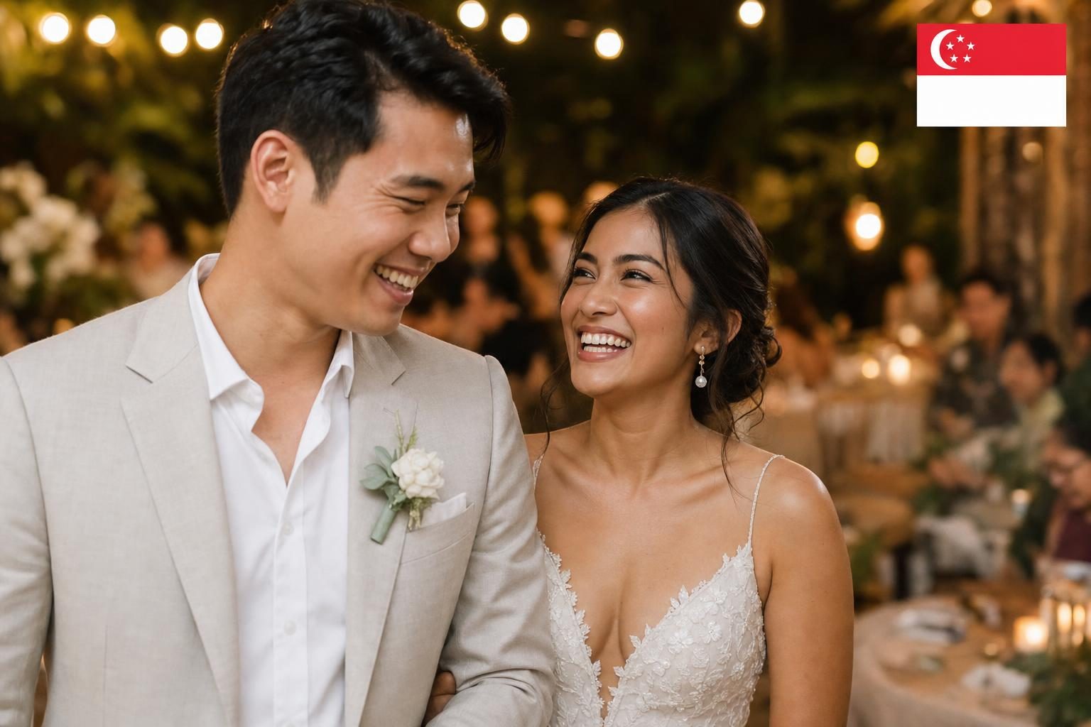 An Singaporean and Indonesian couple at their Bali wedding