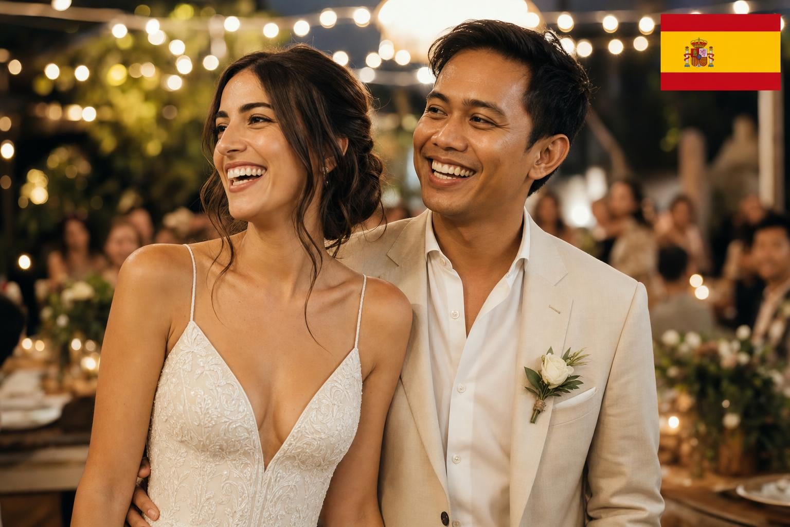 An Spanish and Indonesian couple at their Bali wedding