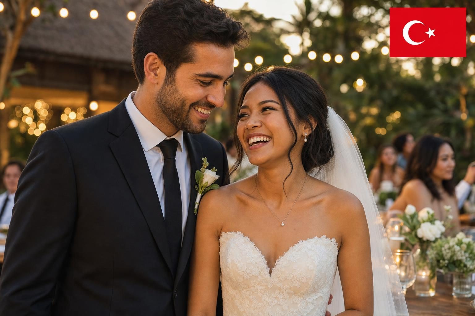 An Turkish and Indonesian couple at their Bali wedding